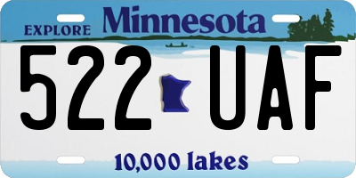 MN license plate 522UAF