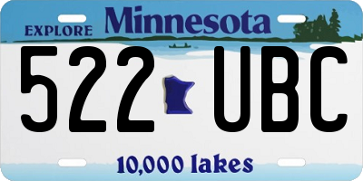 MN license plate 522UBC