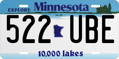 MN license plate 522UBE