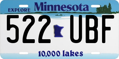 MN license plate 522UBF