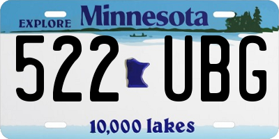 MN license plate 522UBG