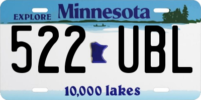 MN license plate 522UBL