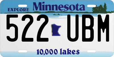 MN license plate 522UBM