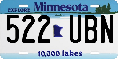 MN license plate 522UBN