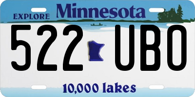 MN license plate 522UBO