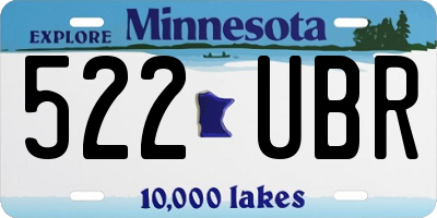 MN license plate 522UBR