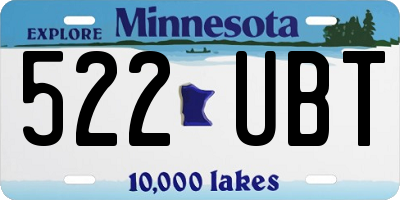 MN license plate 522UBT