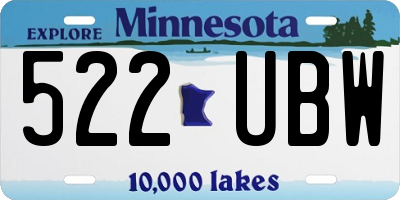 MN license plate 522UBW