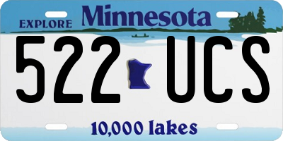 MN license plate 522UCS