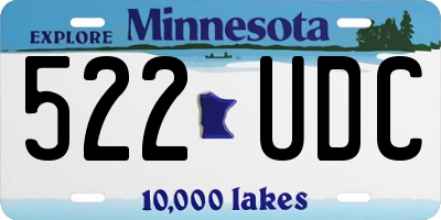 MN license plate 522UDC
