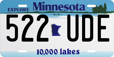 MN license plate 522UDE