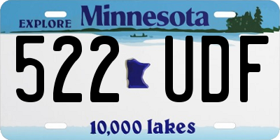 MN license plate 522UDF