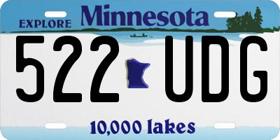 MN license plate 522UDG