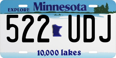 MN license plate 522UDJ