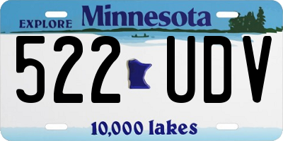 MN license plate 522UDV