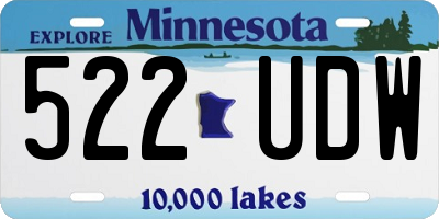 MN license plate 522UDW