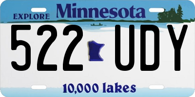 MN license plate 522UDY