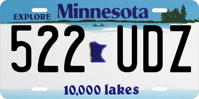 MN license plate 522UDZ