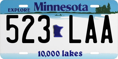 MN license plate 523LAA