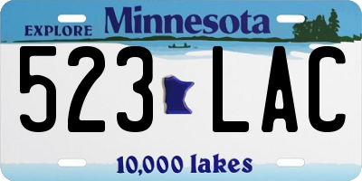 MN license plate 523LAC