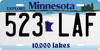 MN license plate 523LAF