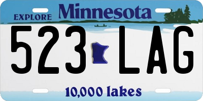 MN license plate 523LAG