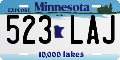 MN license plate 523LAJ