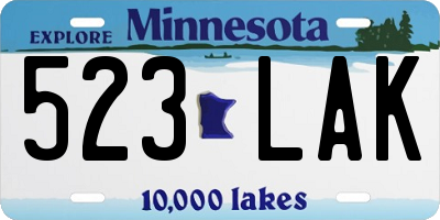 MN license plate 523LAK