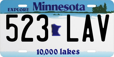 MN license plate 523LAV