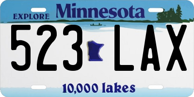 MN license plate 523LAX