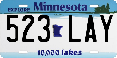 MN license plate 523LAY