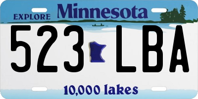 MN license plate 523LBA
