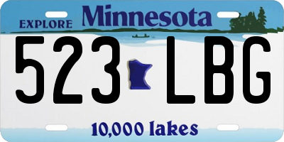 MN license plate 523LBG