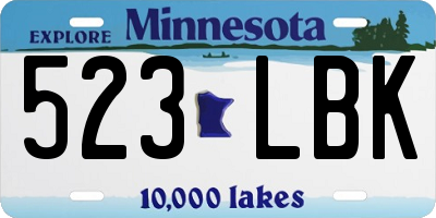 MN license plate 523LBK