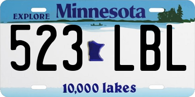 MN license plate 523LBL