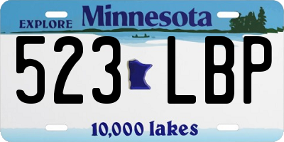 MN license plate 523LBP