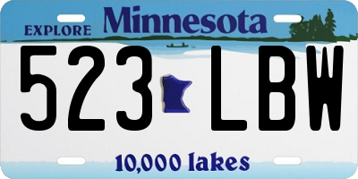 MN license plate 523LBW
