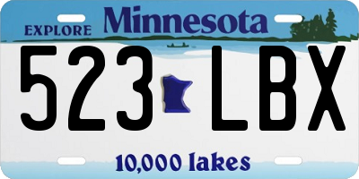 MN license plate 523LBX