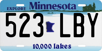 MN license plate 523LBY