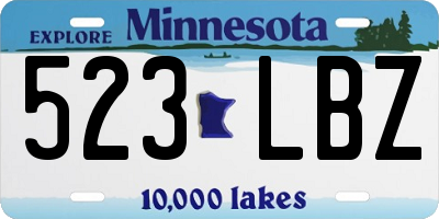 MN license plate 523LBZ