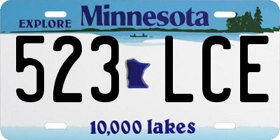 MN license plate 523LCE