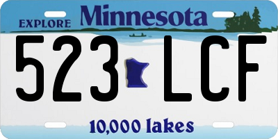 MN license plate 523LCF