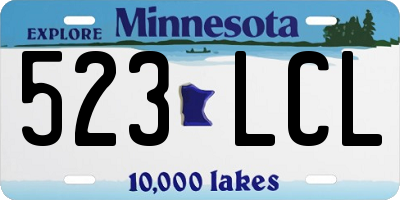 MN license plate 523LCL