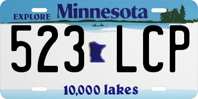 MN license plate 523LCP