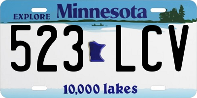 MN license plate 523LCV