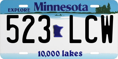 MN license plate 523LCW
