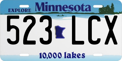 MN license plate 523LCX