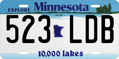 MN license plate 523LDB