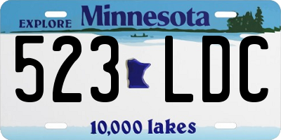 MN license plate 523LDC