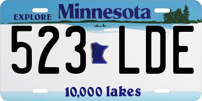 MN license plate 523LDE